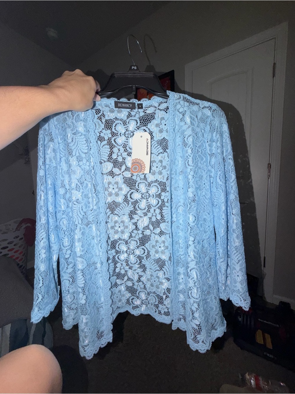 Benancy Light Blue Floral Lace